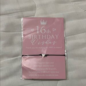Pink 16th Birthday Wishes Bracelet
